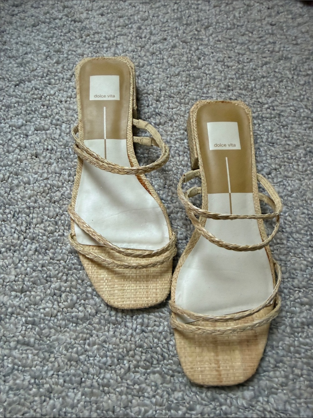 Dolce Vita Natural/Tan Braided Strap Slide Sandals
